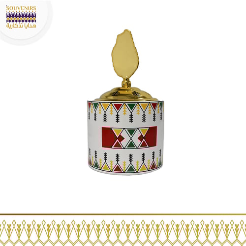 مبخرة بنقش القط العسيري بغطاء