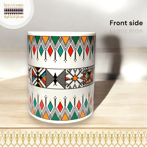 كوب سيراميك - بنقش القط العسيري