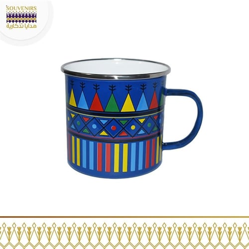 كوب معدني بنقش القط عسيري