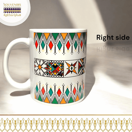 كوب سيراميك - بنقش القط العسيري