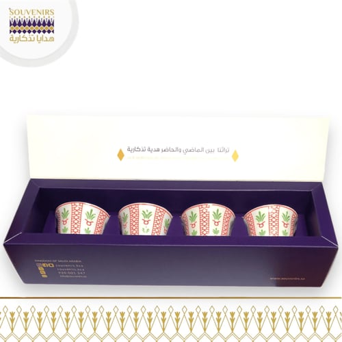 طقم 4 فناجيل قهوة سعودي تراثي