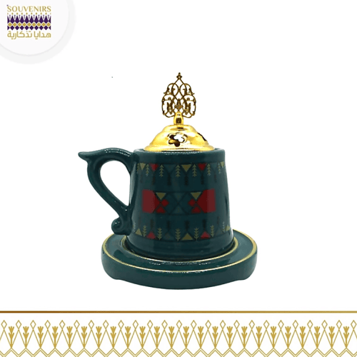 مبخرة بنقش القط العسيري بقاعدة