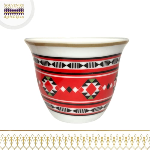 طقم 4 فناجيل قهوة سعودي - نقش السدو