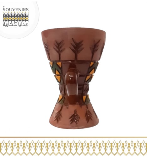 مبخرة فخار بنقش تراثي ( القط العسيري )