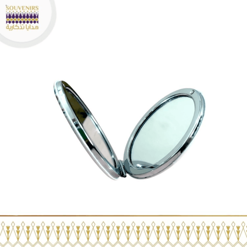 مرايه دائرية -أنا أحب ابها بنقش القط العسيري