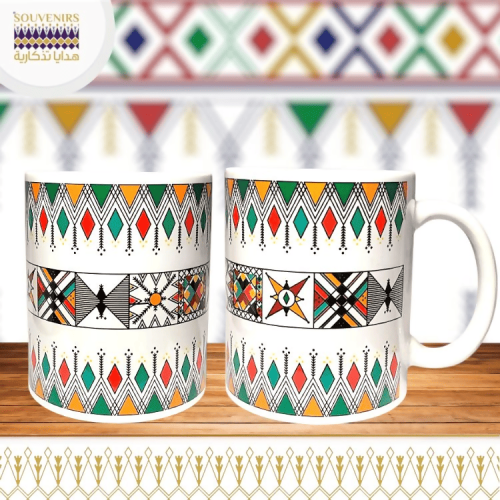 كوب سيراميك - بنقش القط العسيري