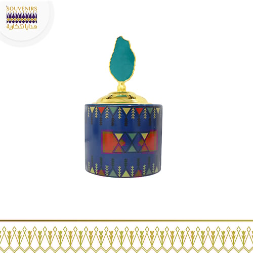 مبخرة بنقش القط العسيري بغطاء