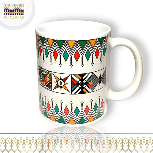 كوب سيراميك - بنقش القط العسيري