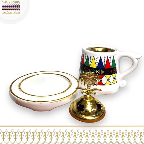 مبخرة بنقش القط العسيرى - بقاعدة ( 1 )