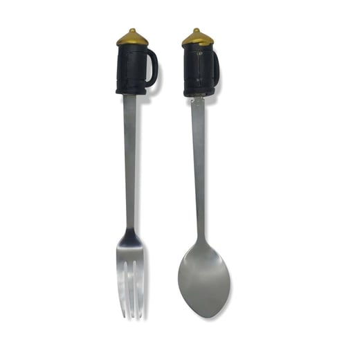 طقم ملعقة وشوكة - بمسكة مجسم تراثى