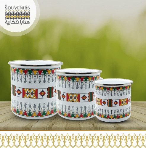 كوب معدنى بنقش القط