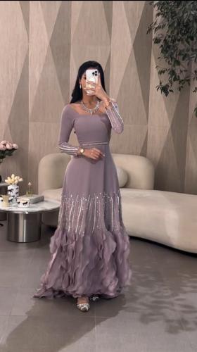 فستان راقي فخم تطريز
