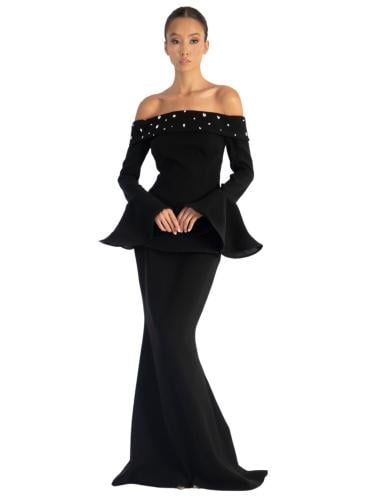 فستان سهرة الخامة:باربي-تطريز كرستال