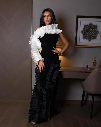 فستان سهرة الخامه ;تفته +شانتون