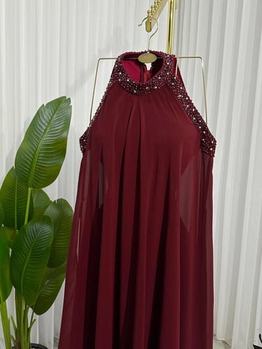 فستان انيق برغندي