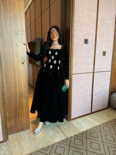 فستان مخمل شتوي