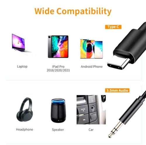 3.5 AUX AUDIO CABLE ZSA22 AUX TO TYPE-C