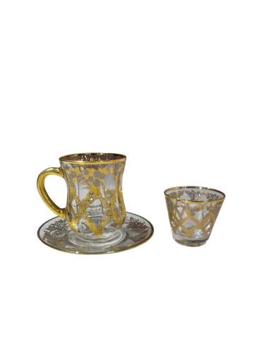 طقم فناجين شاي وقهوه ٣٦قطعه منقوش باليزر مع ضمان ا...