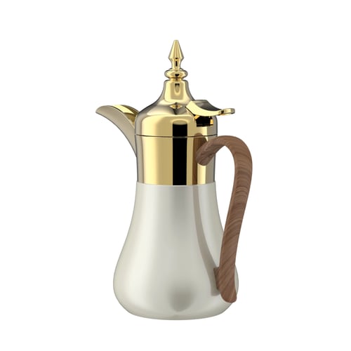 ترمس قهوة استيل من الداخل لون لولي على ذهبي سعة ٣٥...