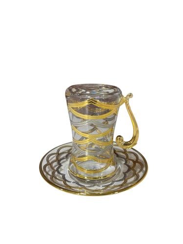 طقم فناجين قهوه وشاي 36قطعه منقوش باليزر