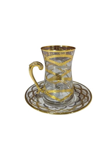 طقم فناجين قهوه وشاي 36قطعه منقوش باليزر