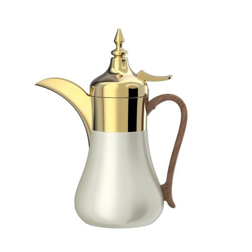 Stainless steel coffee thermos with a gold-colored lid inside, 500 ml capacity, from Eskwalo