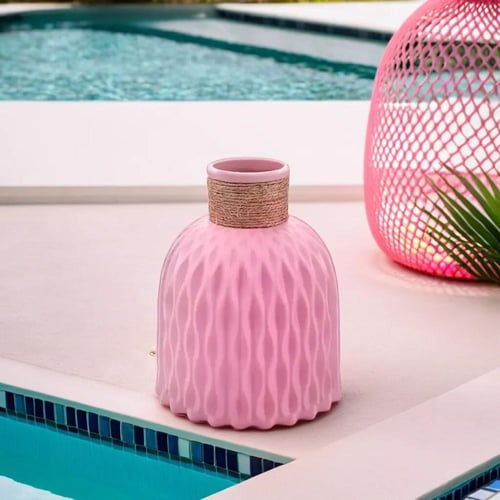 مزهرية رائعة الشكل (وردي - رمادي) قطعة واحدة