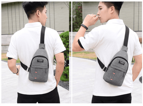 شنطة ظهر رصاصي - كحلي قطعة واحدة