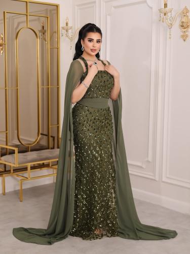 7692 فستان خرز شيفون