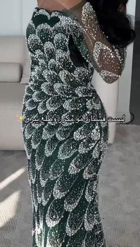 رمز 8111 فستان خرز طاووس