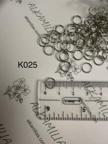 حلقات فضي غامق 100 حبه بالكيس