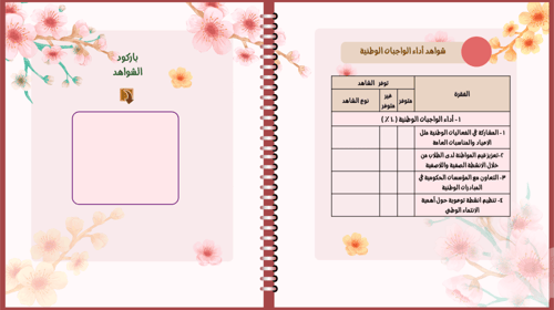 ملف توثيق شواهد الاداء الوظيفي