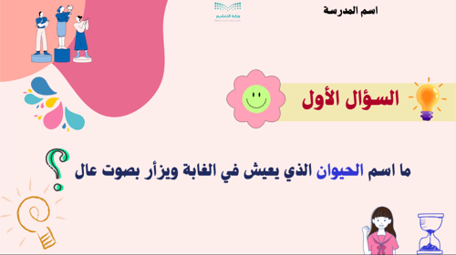 عرض بوربوينت ( مسابقة عن الحيوانات ) نشاط لا صفي