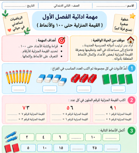 ورق عمل + مهام ادائية pdf