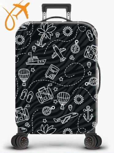 غطاء واقي للحقيبة بطباعة طائرة