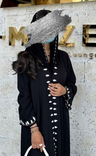 عباية كريب بحريني تطريز يدوي قصة عادي