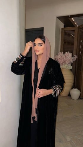 عباية مخمل شك يدوي قصة عادي