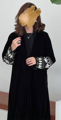 عباية مخمل شك يدوي قصة عادي