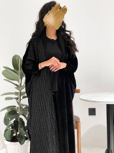 عباية مخمل + زري اسود قصة نص بشت