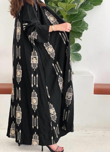 عباية كريب بحريني بنقش بيج