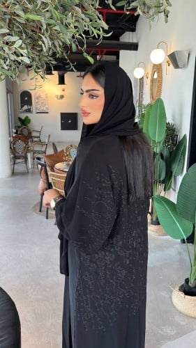 عباية شيفون تطريز كمبيوتر قصة عادي