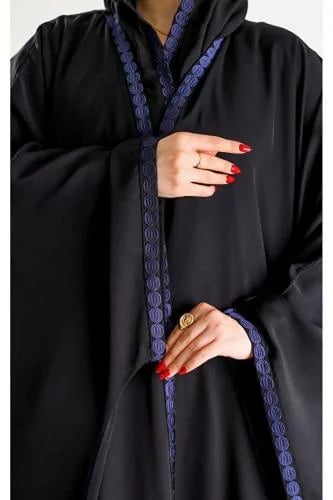 YOU ABAYA عباية جود قماش انترنت نص بشت | اسود