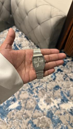 ساعة كاسيو فضي رصاصي