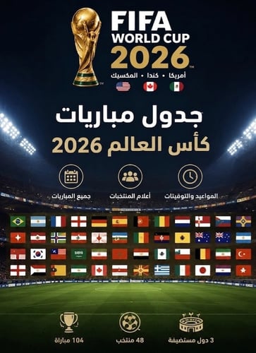 جدول كأس العالم 2026 مع إعلام المنتخبات المشاركة