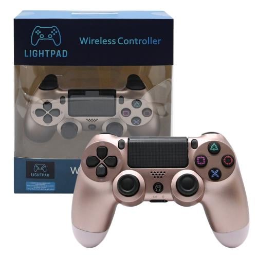 وحدة تحكم لاسلكية LIGHTPAD، عصا تحكم لجهاز بلاي ستيشن 4 والكمبيوتر الشخصي (ذهبي وردي)