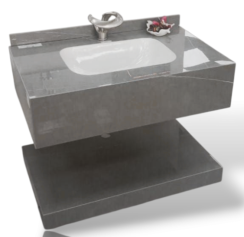 مغسلة رخام ليزر 2 قطعة 80سم مع المراية