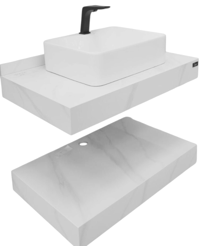 مغسلة رخام ليزر 2 قطعة 80سم مع المراية