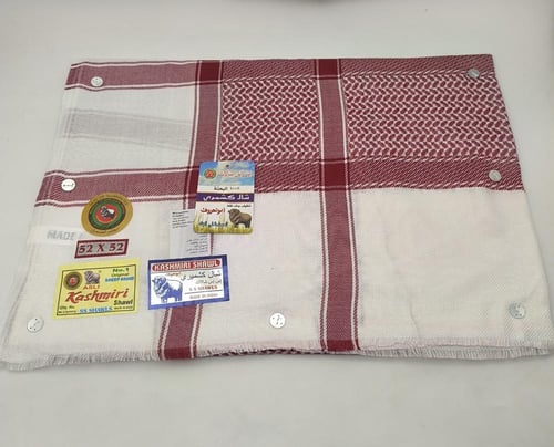 شماغ كشميري ترابي وأحمر خلية