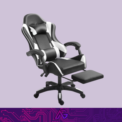 كرسي قيمنق باللونين الأبيض والأسود