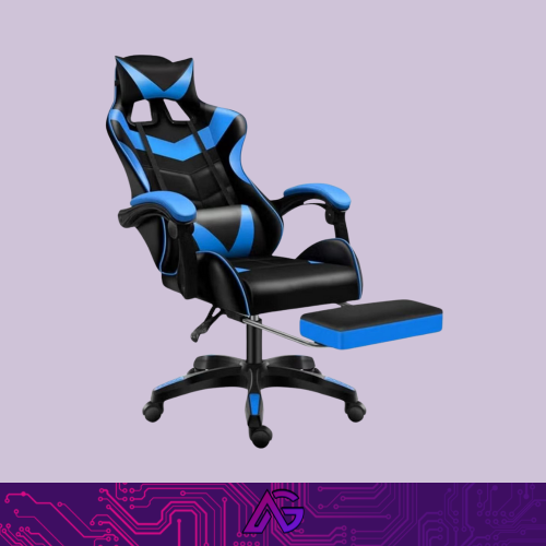 كرسي قيمنق باللونين الأزرق والأسود